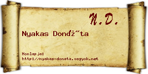 Nyakas Donáta névjegykártya